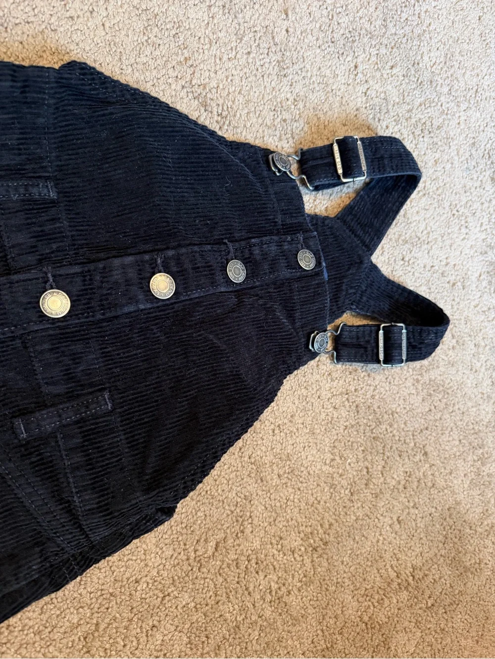 GAP Denim Black Corduroy Overall Dress Girls XS 4-5 Overalls Jumper